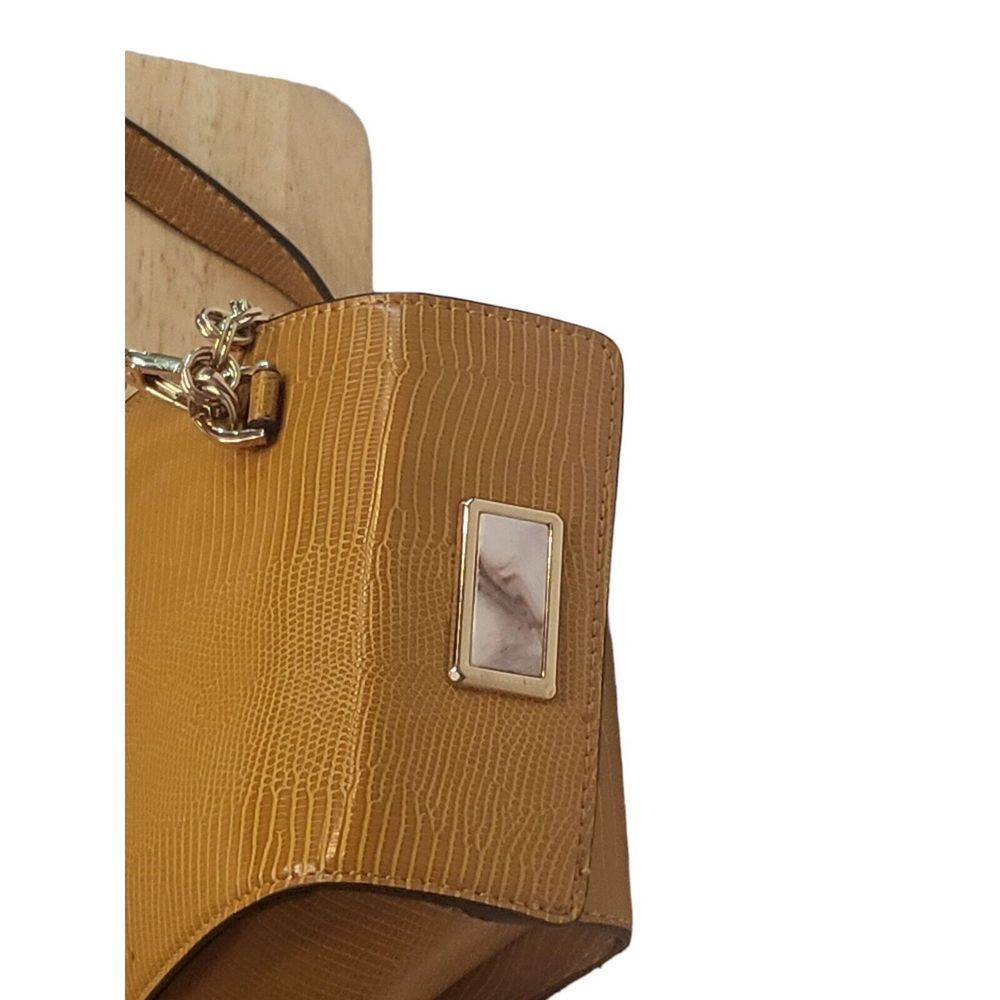 Topshop Brown Leather Chain Crossbody Bag OS Animal Print Boho Classic Workwear - Picture 6 of 8